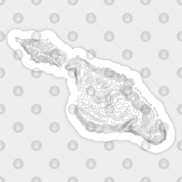 Santa Catalina Island (BW) Sticker by simplistictees